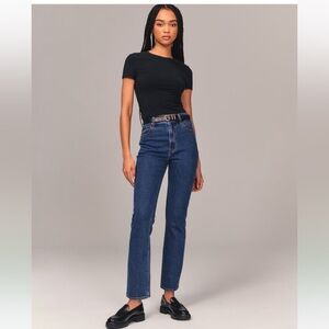 The ankle straight ultra high rise jeans